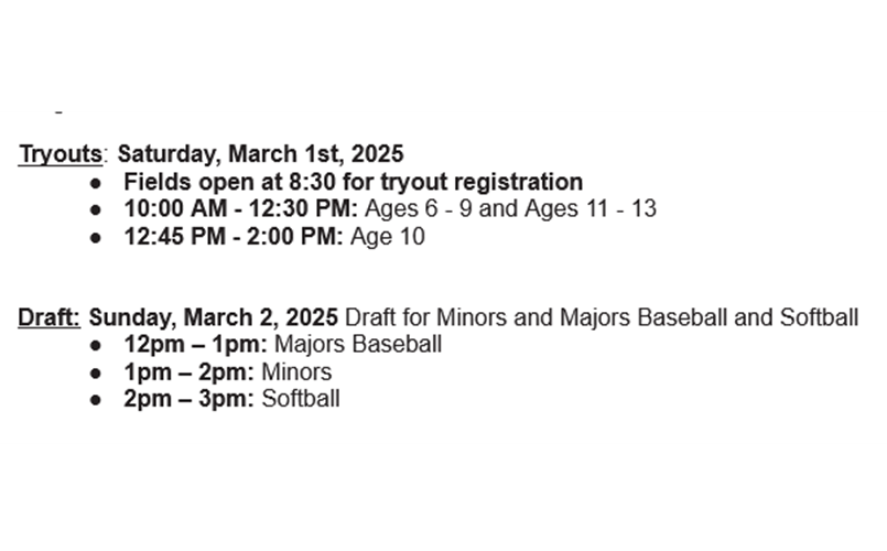 Spring 2025 Tryouts